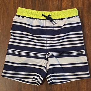 LandsEnd 3t swim trunks boys navy/white stripe